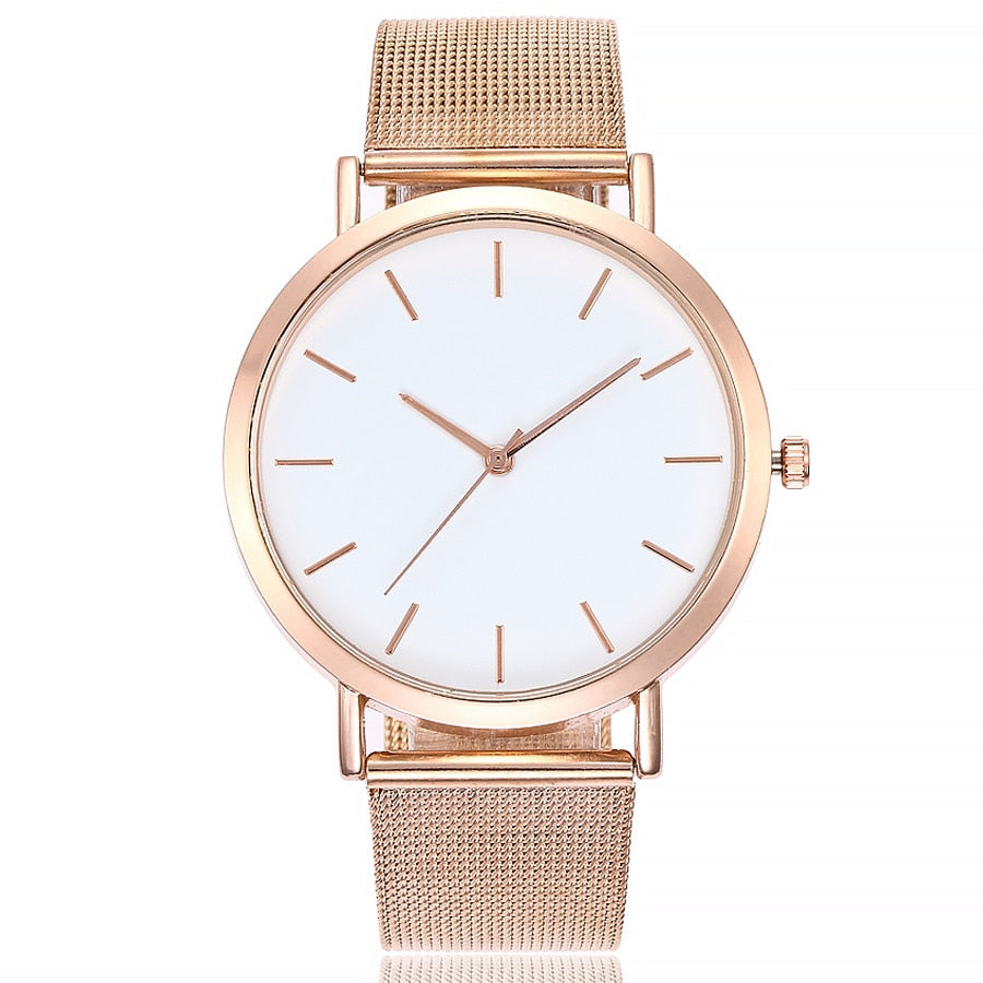Vansvar Gold Sliver Mesh Stainless Steel Watches Women Top Brand Luxury Casual Clock Ladies Wrist Watch