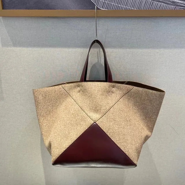 Large Totes Patchwork Suede Leather Female Shopping Bags Fashion Designer Quality Shoulder Bags Big Capacity