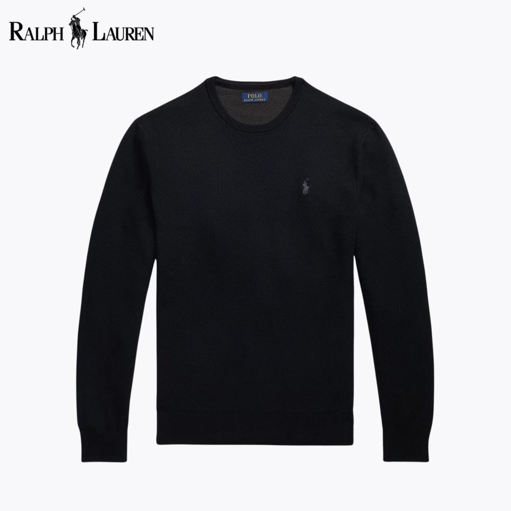 RL Mesh-Knit Cotton Crewneck Sweater